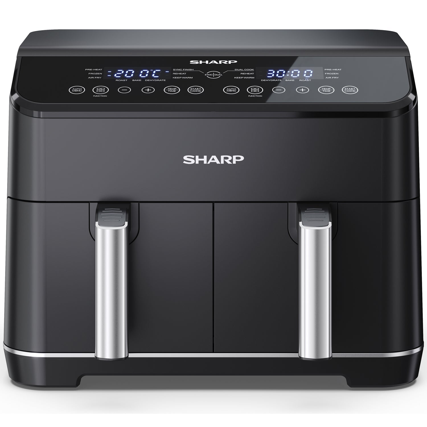Sharp Airfryer AF - GD82AE - B Dubbel 2x4L 1800W Svart - Scandikitchen